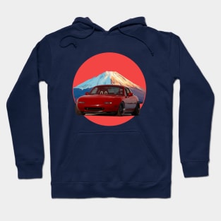 Red Mazda Miata/MX-5 - Mount Fuji Jinba Ittai Roadster Life Hoodie